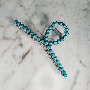 Blue and Silver Beaded Hair Accessory